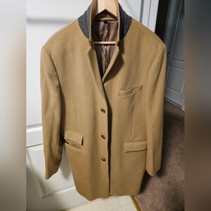 Jcrew Tan Wool Coat with Gray Collar
